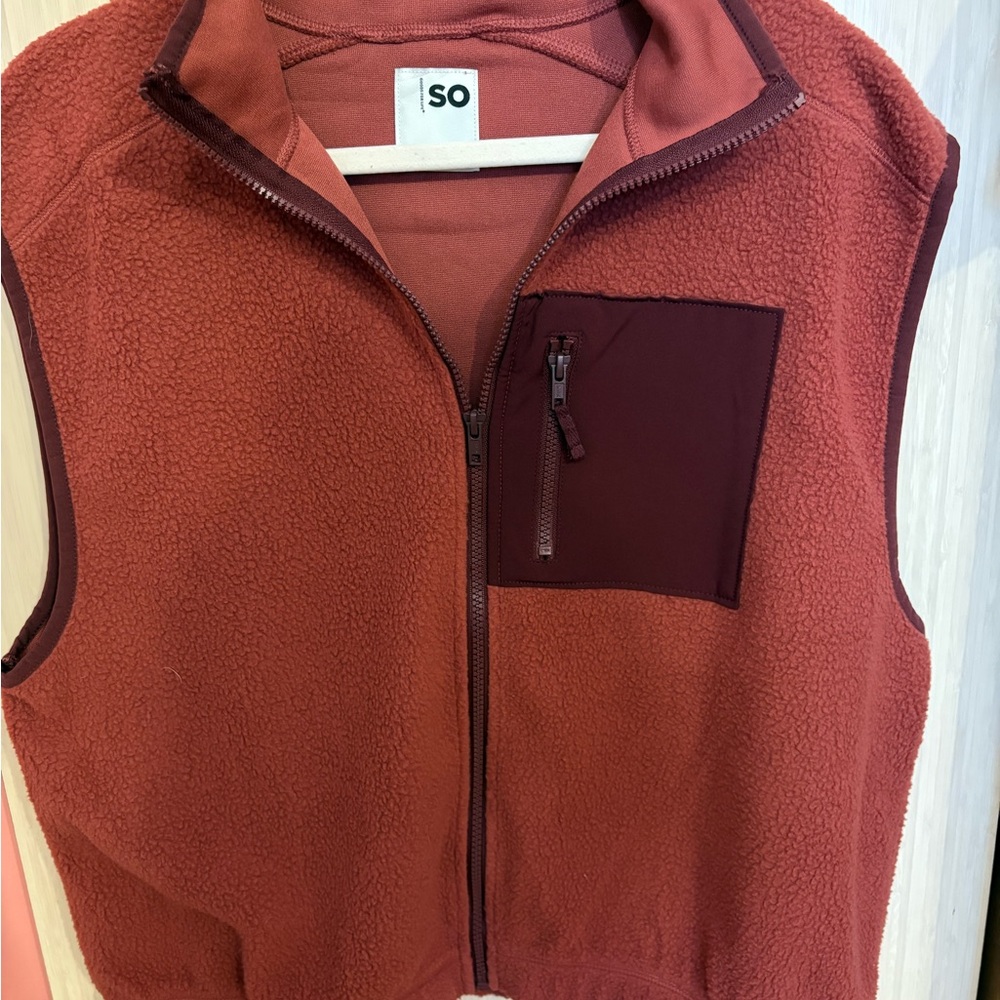 SO Warm Red Fleece Vest